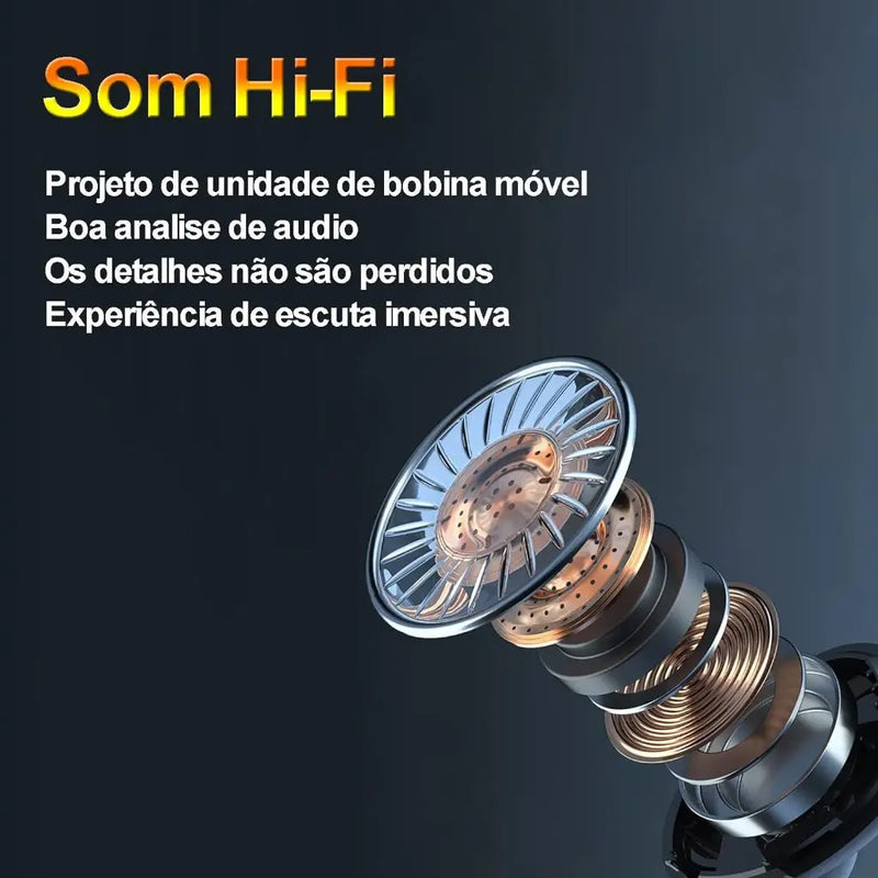 Fones de Ouvido Bluetooth 5.1 Intra-auricular – Alta Performance e Carregamento Sem Fio