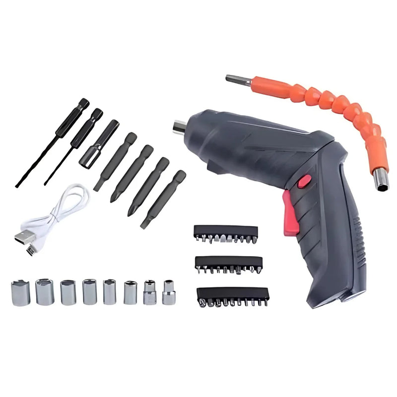 Kit Parafusadeira Recarregável USB – 47 Peças
