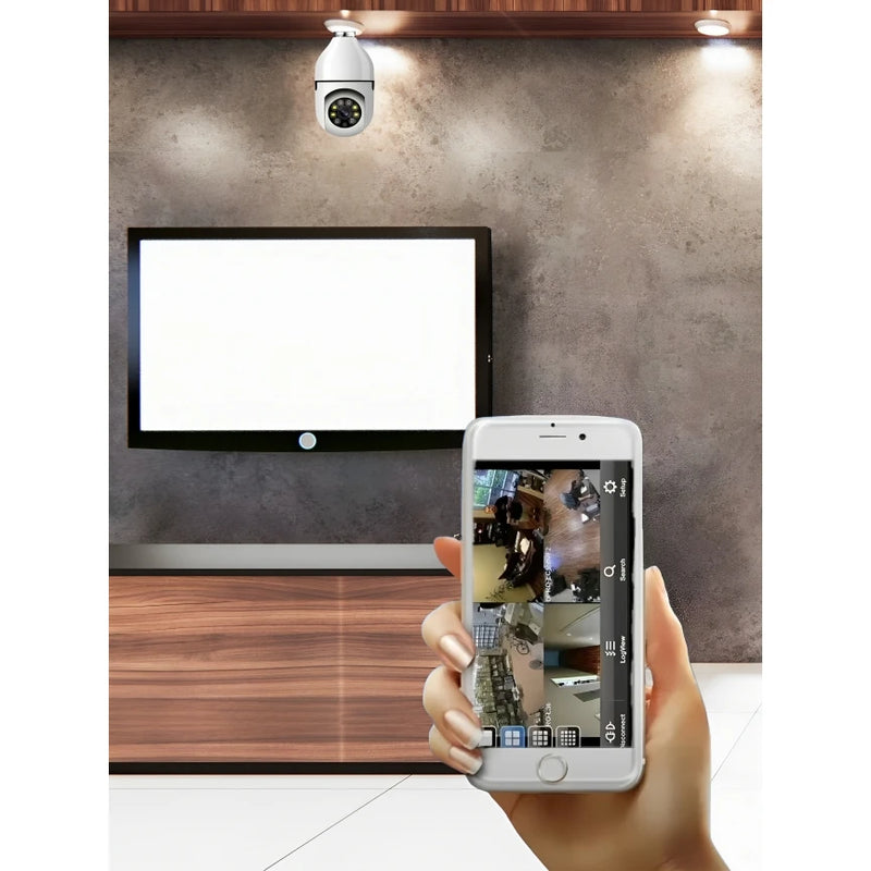 Câmera e Lâmpada de Segurança Wi-Fi Robô PTZ com Visão Noturna – Controle Total pelo Celular!