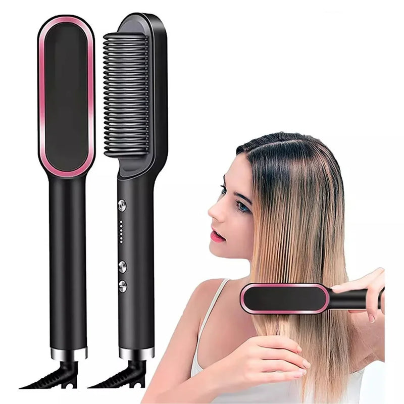 Escova Elétrica 3 em 1 Bivolt Alisador e Modelador 110/220V