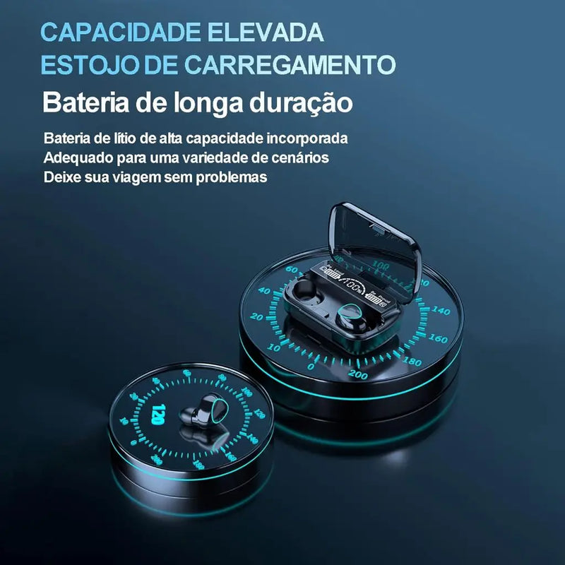 Fones de Ouvido Bluetooth 5.1 Intra-auricular – Alta Performance e Carregamento Sem Fio