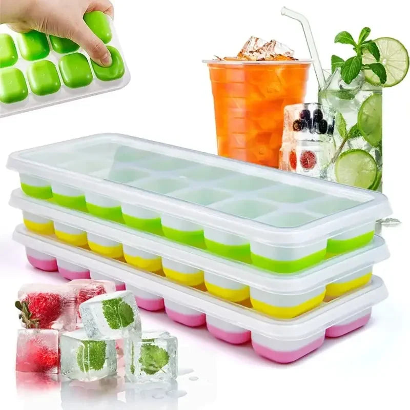 Molde de Gelo em Silicone com 14 Cavidades – Prático, Ecológico e Durável!