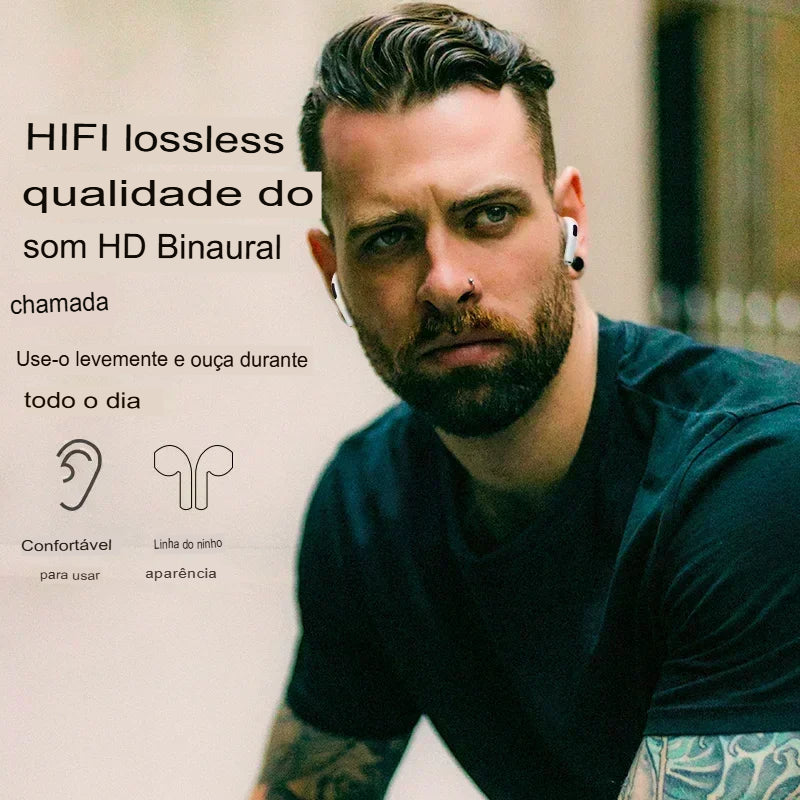 Fones de Ouvido Sem Fio TWS Pro 6 DAMORE – Alta Performance com Cancelamento de Ruído Ativo