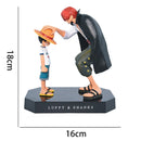 18cm  Luffy e Shanks – One Piece | Figura Colecionável Bandai Original PVC