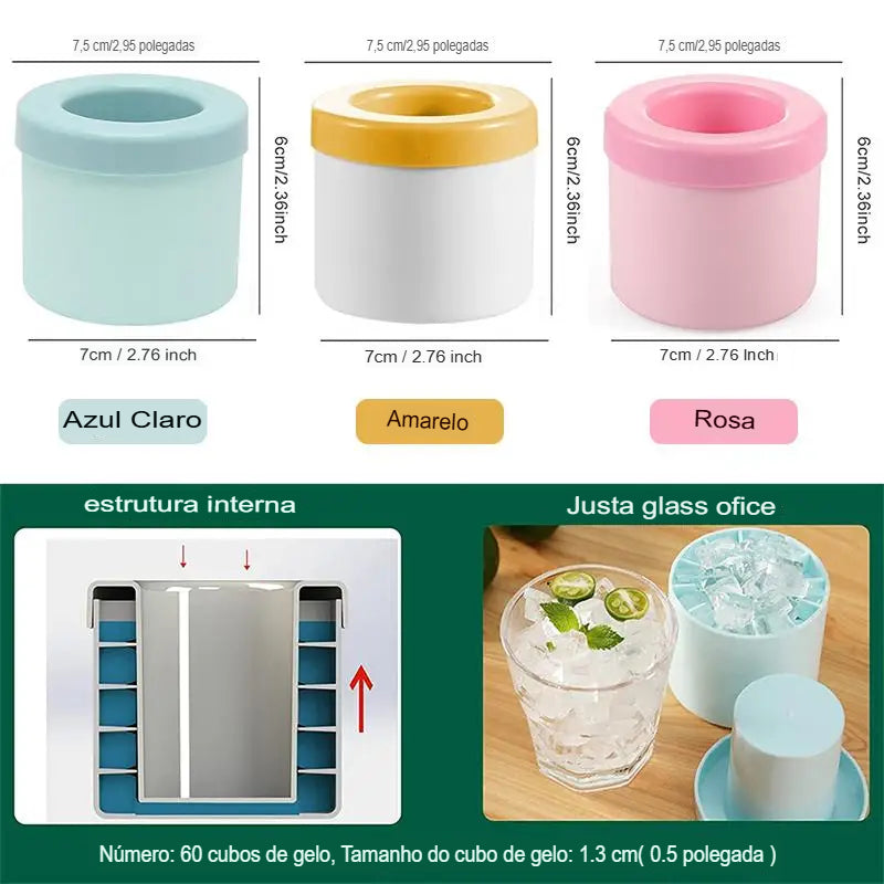 Molde de Gelo de Silicone Redondo – Praticidade e Estilo para Suas Bebidas!