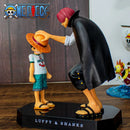 18cm  Luffy e Shanks – One Piece | Figura Colecionável Bandai Original PVC