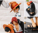 18cm  Luffy e Shanks – One Piece | Figura Colecionável Bandai Original PVC