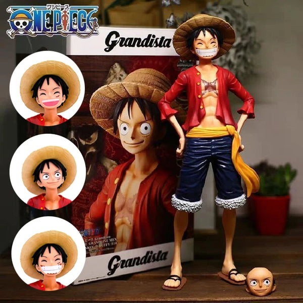 Figura Luffy One Piece 28cm - Três Formas de Rosto