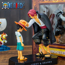 18cm  Luffy e Shanks – One Piece | Figura Colecionável Bandai Original PVC