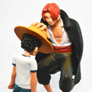 18cm  Luffy e Shanks – One Piece | Figura Colecionável Bandai Original PVC