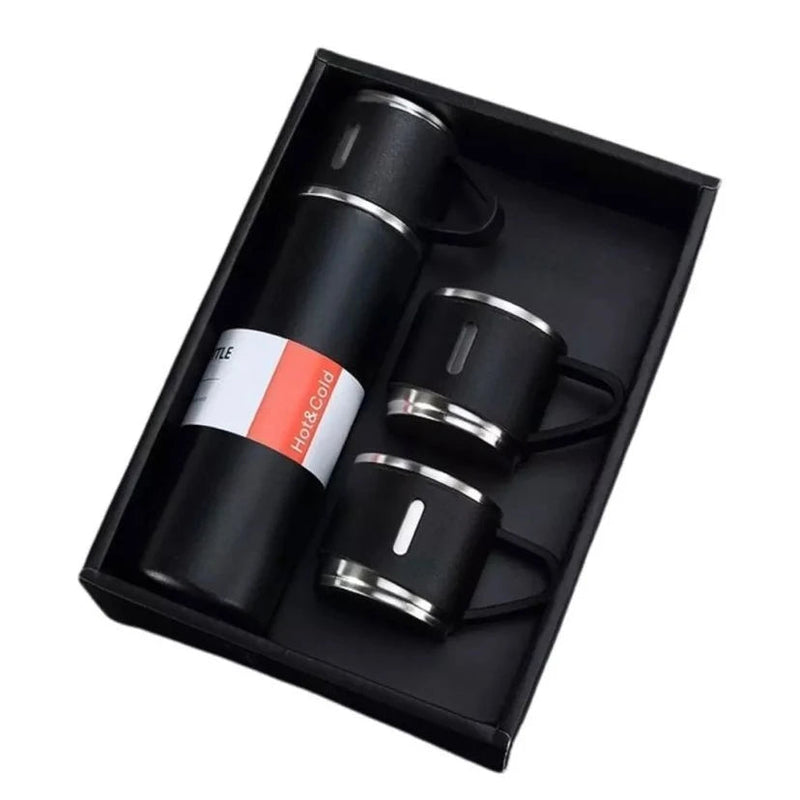 Kit Garrafa Térmica  500ml Com 3 Xícaras