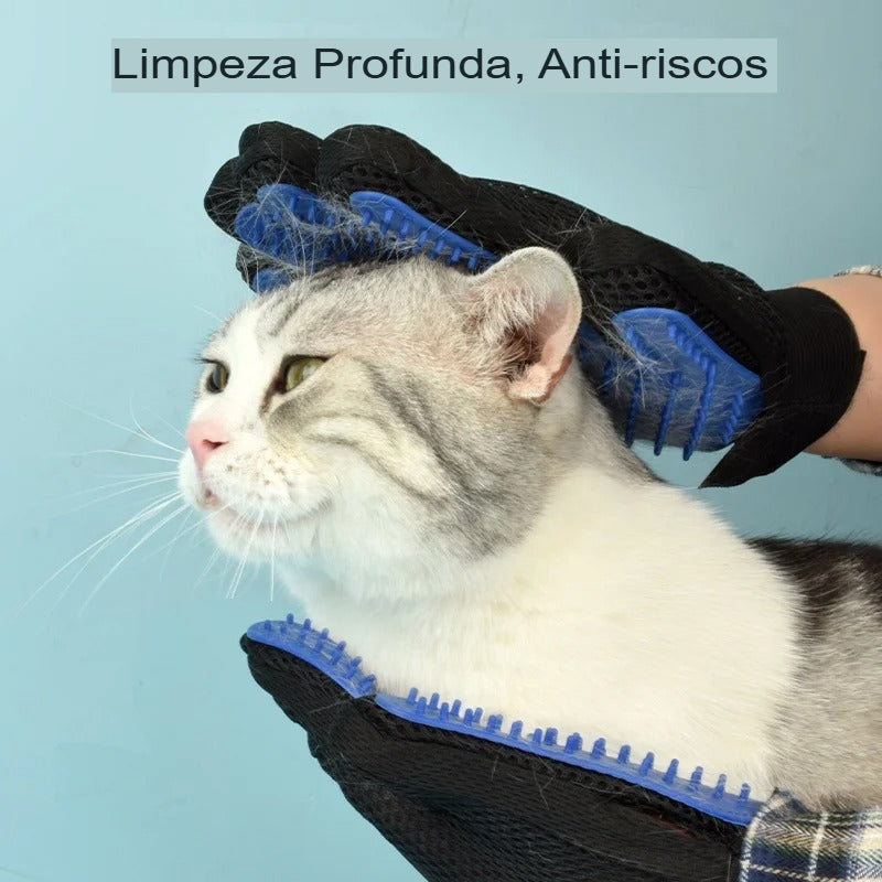 Luva de Remoção de Pelos com Massagem – Para Gatos e Cachorros | MOONBIFFY